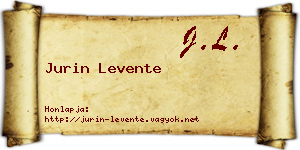 Jurin Levente névjegykártya